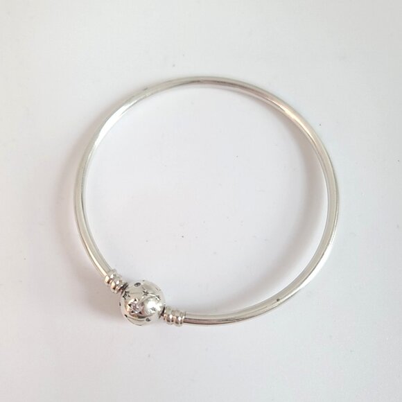 Pandora 925 ALE Celestial Stars Bangle Bracelet Sterling Silver Round Ball Clasp - Picture 2 of 9
